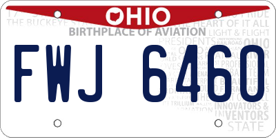 OH license plate FWJ6460