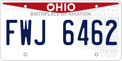 OH license plate FWJ6462