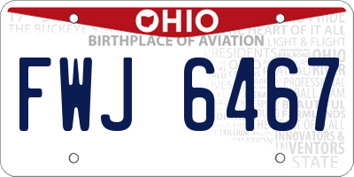 OH license plate FWJ6467