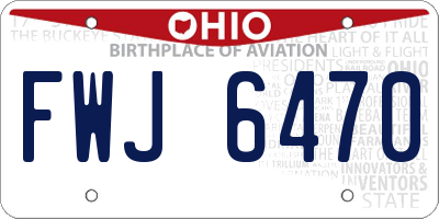 OH license plate FWJ6470
