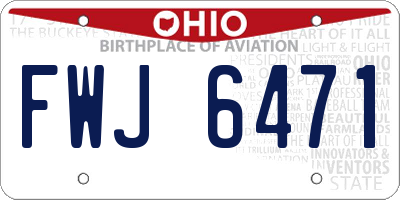 OH license plate FWJ6471