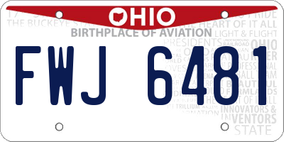 OH license plate FWJ6481