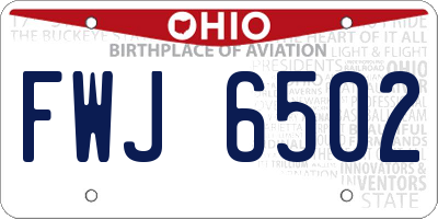 OH license plate FWJ6502