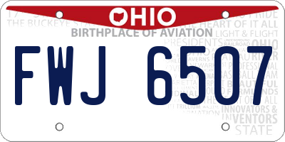 OH license plate FWJ6507
