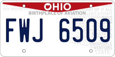 OH license plate FWJ6509