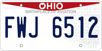 OH license plate FWJ6512
