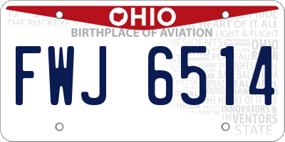 OH license plate FWJ6514