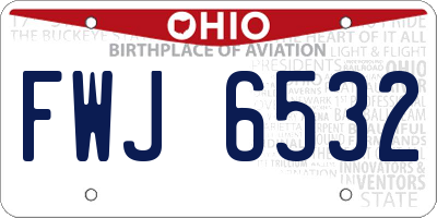 OH license plate FWJ6532