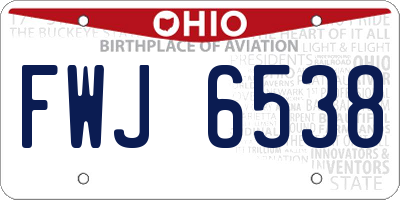 OH license plate FWJ6538
