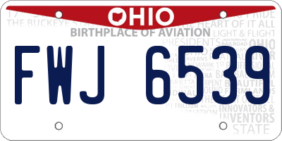 OH license plate FWJ6539