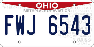 OH license plate FWJ6543