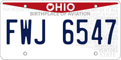 OH license plate FWJ6547