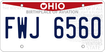 OH license plate FWJ6560