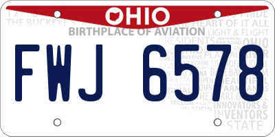 OH license plate FWJ6578