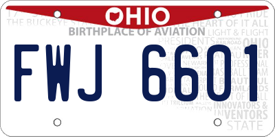 OH license plate FWJ6601