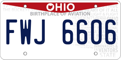 OH license plate FWJ6606