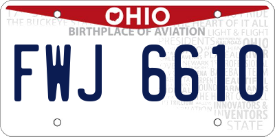 OH license plate FWJ6610