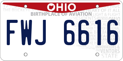OH license plate FWJ6616