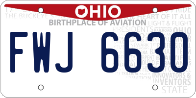 OH license plate FWJ6630