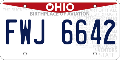 OH license plate FWJ6642