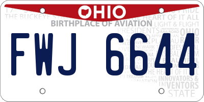 OH license plate FWJ6644