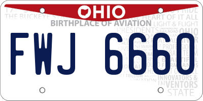 OH license plate FWJ6660