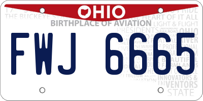 OH license plate FWJ6665