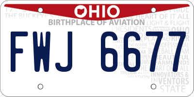 OH license plate FWJ6677