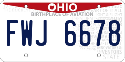 OH license plate FWJ6678