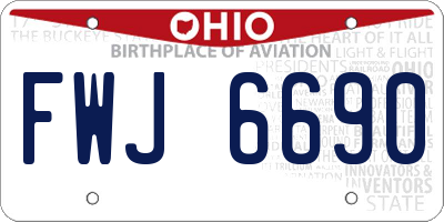 OH license plate FWJ6690