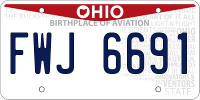 OH license plate FWJ6691