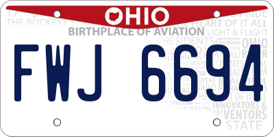 OH license plate FWJ6694