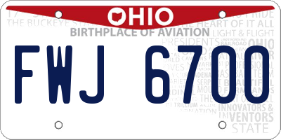 OH license plate FWJ6700