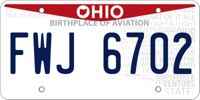 OH license plate FWJ6702