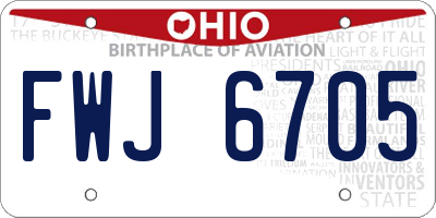 OH license plate FWJ6705