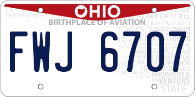 OH license plate FWJ6707