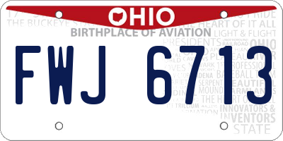 OH license plate FWJ6713