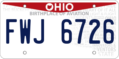 OH license plate FWJ6726
