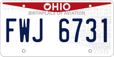 OH license plate FWJ6731