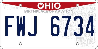 OH license plate FWJ6734