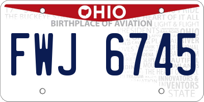 OH license plate FWJ6745