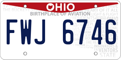 OH license plate FWJ6746