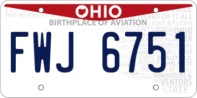 OH license plate FWJ6751