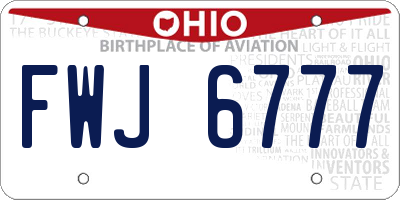 OH license plate FWJ6777