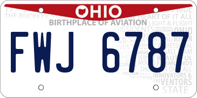 OH license plate FWJ6787