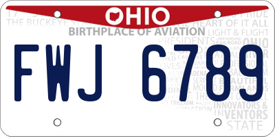 OH license plate FWJ6789