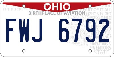 OH license plate FWJ6792