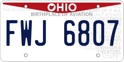 OH license plate FWJ6807