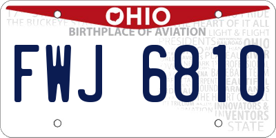 OH license plate FWJ6810