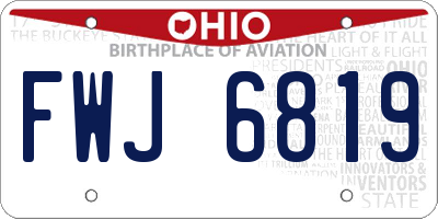 OH license plate FWJ6819